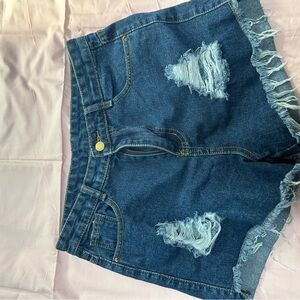 Denim Distressed Women Shorts